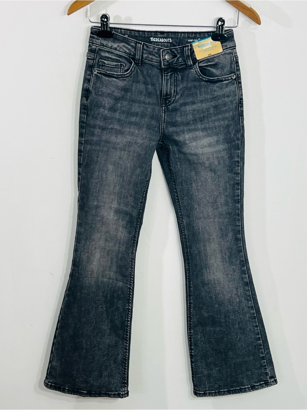 Thereabouts Girls Moonlight Gray Mid Rise Flare Jeans New With Tags Size 12